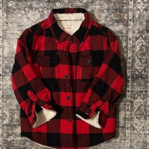 Cat & Jack Red and Black Plaid Button Down